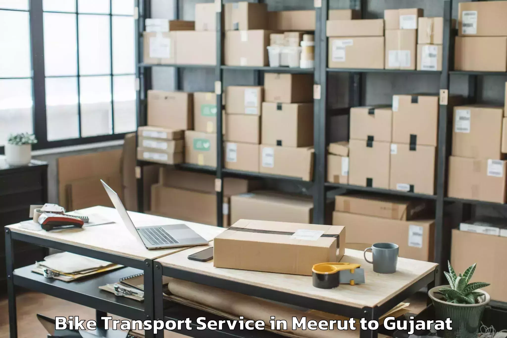 Professional Meerut to Nit Surat Bike Transport